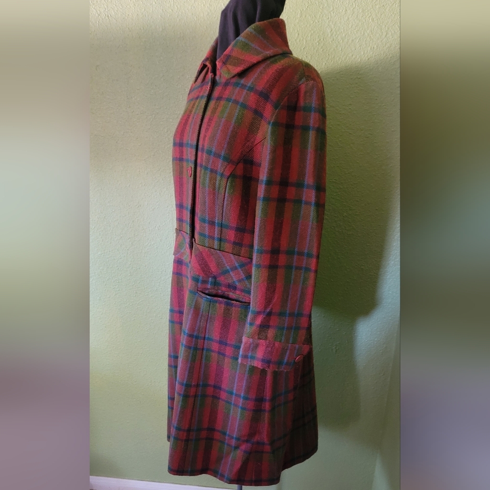 Halogen Unique Vintage Plaid Women's Long Coat XL - Picture 15 of 15